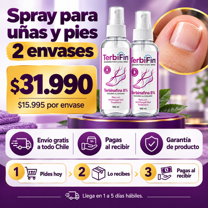 TerbiFin® | Spray antihongos para uñas y pies, sin cremas