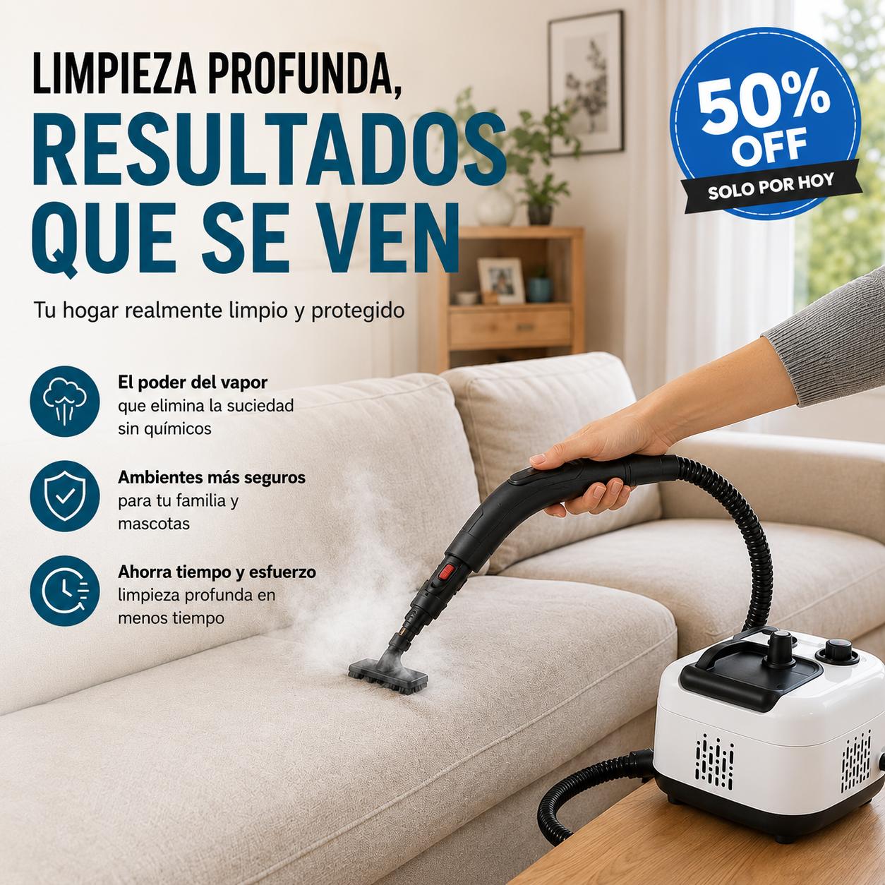 SteamJet® Limpiador A Vapor Presión 2500w Portatil
