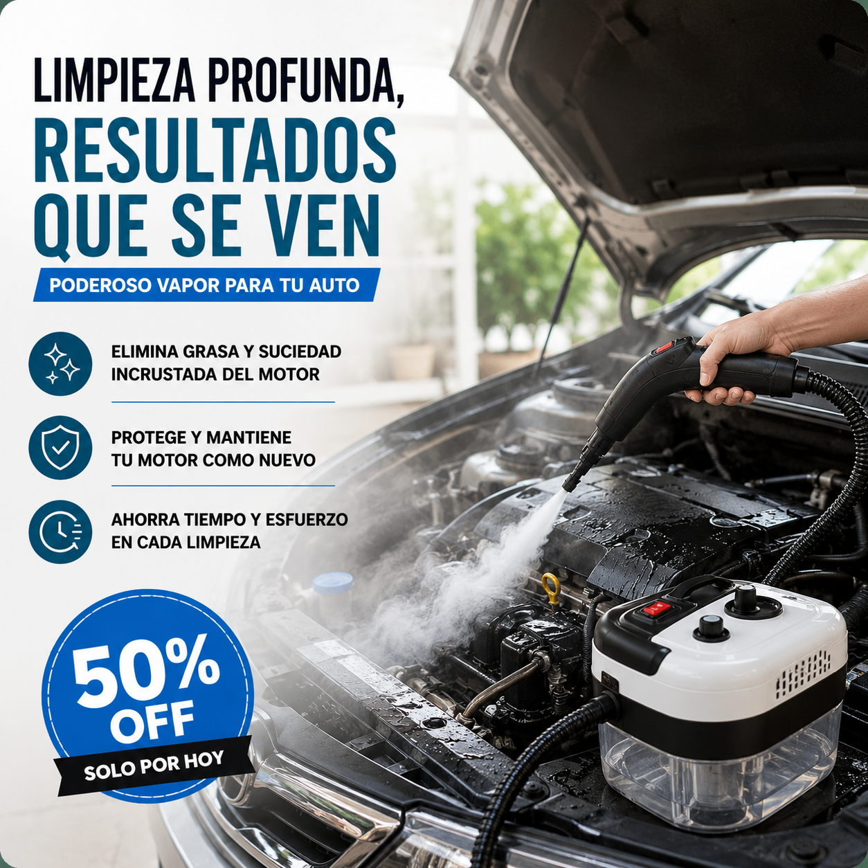 SteamJet® Limpiador A Vapor Presión 2500w Portatil
