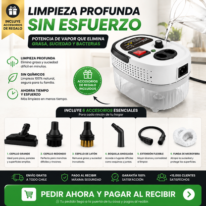 SteamJet® Limpiador A Vapor Presión 2500w Portatil