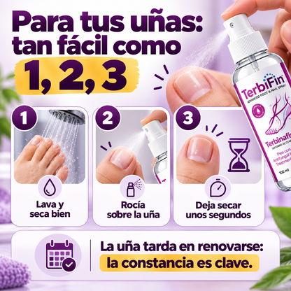 TerbiFin® | Spray antihongos para uñas y pies, sin cremas