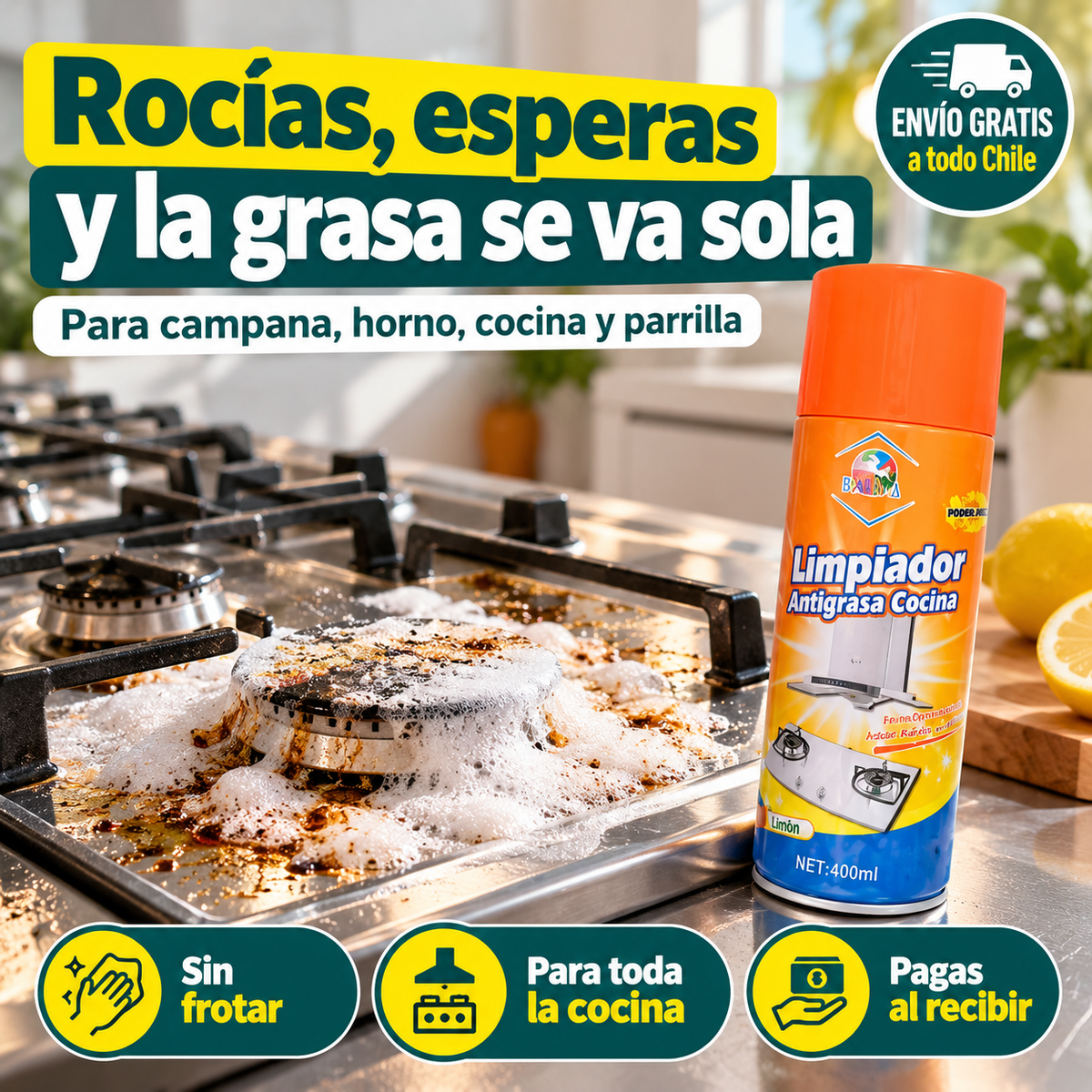 NoGrease® | Rocías, esperas y la grasa se va sola