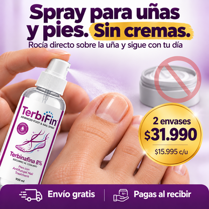TerbiFin® | Spray antihongos para uñas y pies, sin cremas