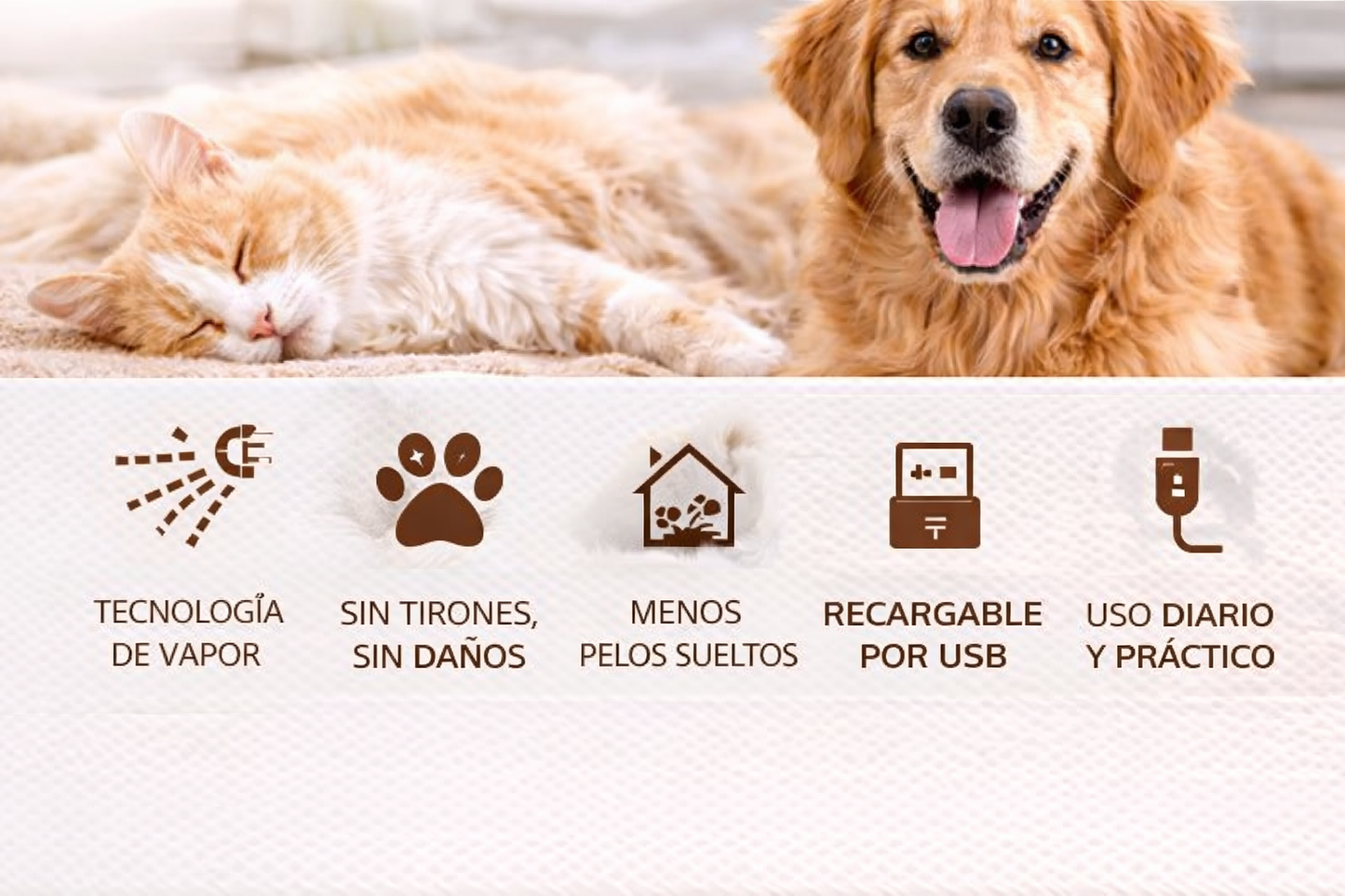 PetBrush®-Cepillo a Vapor para Mascotas 2x1